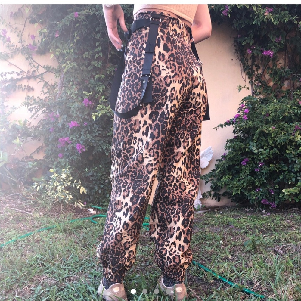 Cheetah print cargo pants